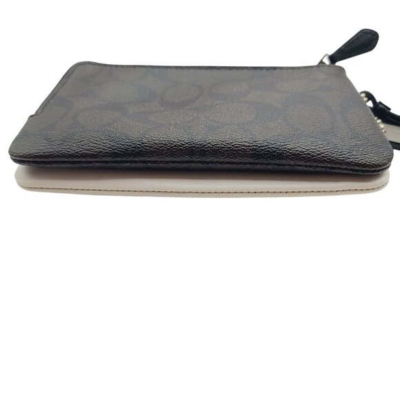 Coach Double Leather Wristlet Clutch Wallet Purse With Logo & Hang Tag - Picture 9 of 15